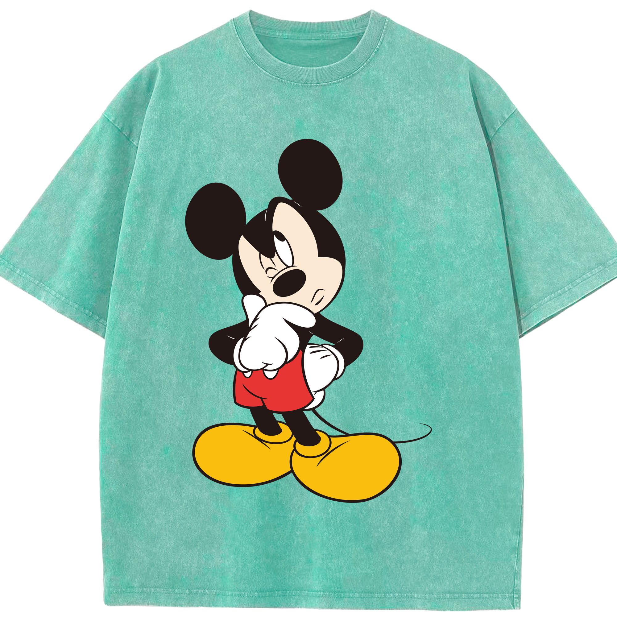 （画像用） ミッキーマウス Mickey Mouse 綿100% ヴィンテージ風 半袖Tシャツ（フロントプリント）